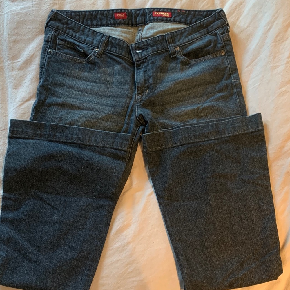 Express Women's Deep Indigo Flare Leg Jeans